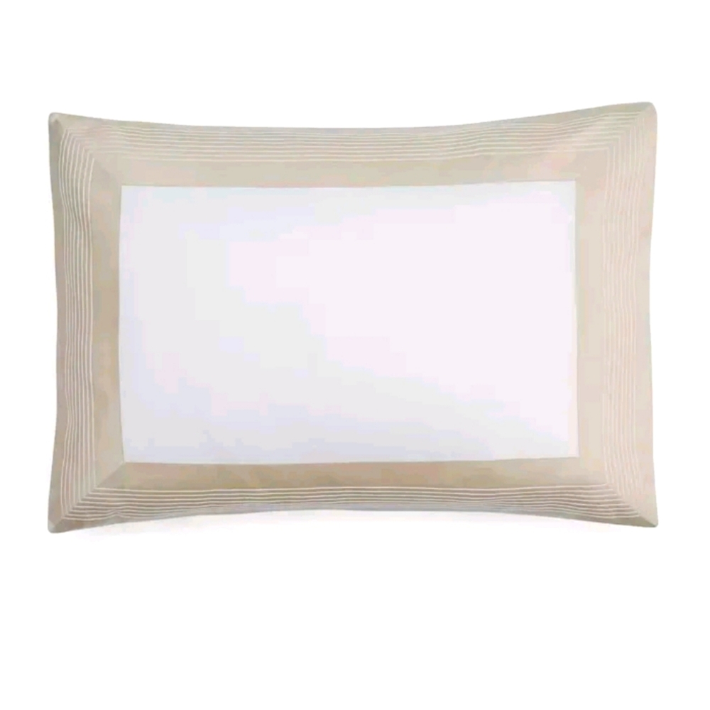 TWO FRETTE H.C. PORTO EURO SHAMS New SET OF 2 SHAMS WHITE / SANDSTONE - Picture 2 of 2